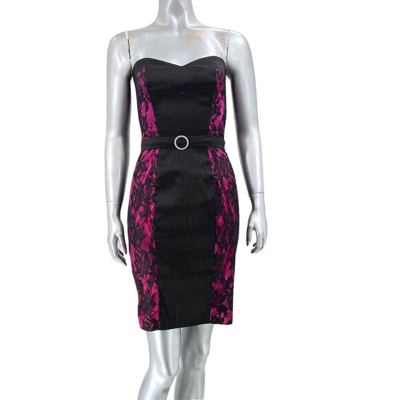 Vintage 80s Jessica McClintock Strapless Cocktail Dress - Picture 1 of 12